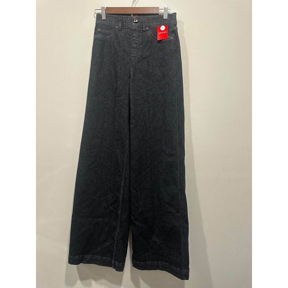 Spanx Wide Leg Denim Jeans Charcoal Grey Tall Size Small